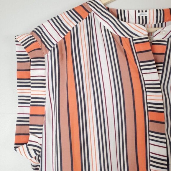 Marie Oliver Dress‎ Womens Small Lachlan Silk Mini Tiered Orange Pink Stripes - Picture 13 of 16